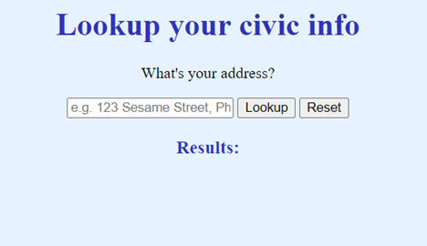 Civic Info - HTML, Javascript, JQuery, and APIs